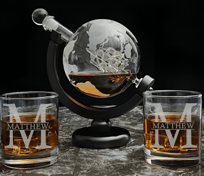 World Map Decanter for His 29th Birthday