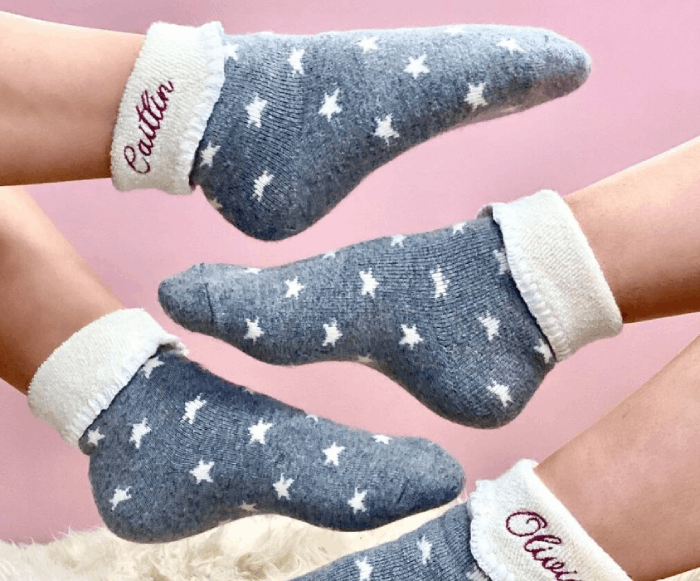 Personalised Super Soft Cosy Star Socks for Christmas 