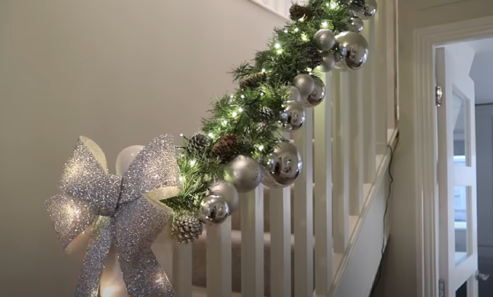 Whimsical And Playful Staircase Transformation For Christmas